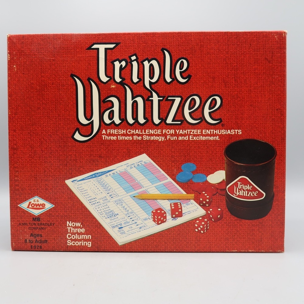 Triple‎ Yahtzee Dice Game #928 By E.S. Lowe Vintage 1975 Complete w extra pads